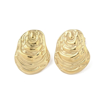 316 Surgical Stainless Steel Stud Earrings for Women, Real 18K Gold Plated, Nuggets, 22x17.5mm