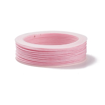 Braided Nylon Threads, Dyed, Knotting Cord, for Chinese Knotting, Crafts and Jewelry Making, Pink, 1.5mm, about 13.12 yards(12m)/roll