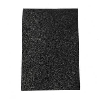 Sponge Sheet Foam Paper, with Shiny Sequins, Black, 29.7x20.1x0.2cm, 10 sheets/bag