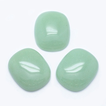Natural Green Aventurine Cabochons, Rectangle, 24x20x6mm