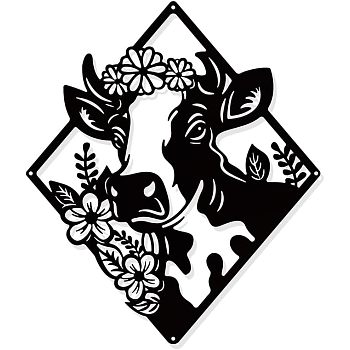 Iron Wall Art Decorations, for Front Porch, Living Room, Kitchen, Matte Style, Deer Pattern, 262x225x1mm