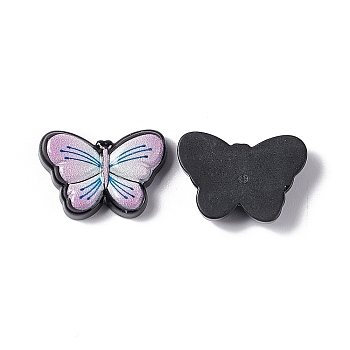 Opaque Resin Cabochons, Butterfly, Plum, 16x23x5mm