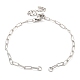 Bracelet en acier inoxydable résistant au ternissement 304 avec chaînes à trombones(AJEW-P119-03P)-1