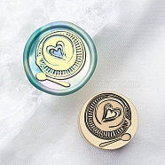 Wax Seal Brass Stamp Head, for Wax Seal Stamp, Drink, 15x15mm, Hole: 7mm(STAM-P001-01G-13)