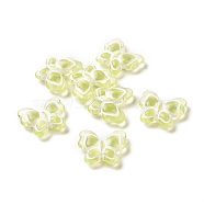 Spray Painted Transparent Acrylic Beads,  Butterfly, Yellow Green, 17.5x21x6mm, Hole: 1.6mm, about 415pcs/500g(OACR-E015-30)