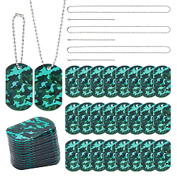 DIY Camouflage Dog Tag Pendant Making Kits, including Iron Ball Chains, Acrylic Pendant, Mixed Color, 120x4mm(DIY-BC0006-26)