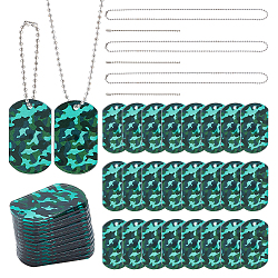 BENECREAT DIY Camouflage Dog Tag Pendant Making Kits, including Iron Ball Chains, Acrylic Pendant, Mixed Color, 120x4mm(DIY-BC0006-26)