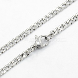 Men's 304 Stainless Steel Curb Chain Necklaces, with Lobster Claw Clasps, Stainless Steel Color, 29.5 inch(74.9cm)(STAS-O037-65P)
