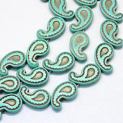 Synthetic Turquoise Bead Strands, Tadpole, Dyed, Turquoise, 21x12.5x4mm, Hole: 1.5mm, about 22pcs/strand, 15.7'(TURQ-S282-38A)