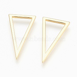 Brass Linking Rings, Lead Free & Cadmium Free & Nickel Free, Long-Lasting Plated, Triangle, Golden, 28x15x1.5mm(X-KK-P150-30G)