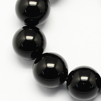 Natural Obsidian Bead Strands, Round, 6mm, Hole: 1mm, about 65pcs/strand, 15.7 inch