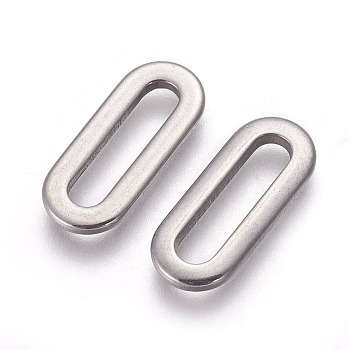 304 Stainless Steel Linking Rings, Oval, Stainless Steel Color, 20.3~20.5x8.5x1.7mm, Hole: 15.5x3.5mm