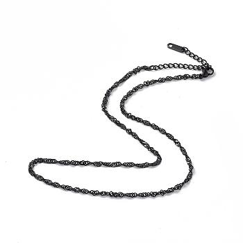 304 Stainless Steel Singapore Chain Necklace for Men Women, Gunmetal, 15.94 inch(40.5cm)