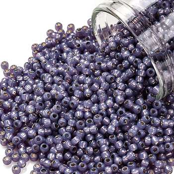 TOHO Round Seed Beads, Japanese Seed Beads, (2124) Silver Lined Milky Lavender, 11/0, 2.2mm, Hole: 0.8mm, about 1110pcs/bottle, 10g/bottle