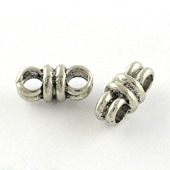 Tibetan Style Alloy Multi-Strand Links, Cadmium Free & Lead Free, Antique Silver, 6x12.5x7mm, Hole: 3mm, about 700pcs/1000g