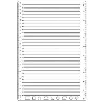 Plastic A4 Straight Line Stencil Template, Spacing Line Scale Measuring Ruler, Rectangle, Clear, 288x199x2.5mm
