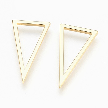 Brass Linking Rings, Lead Free & Cadmium Free & Nickel Free, Long-Lasting Plated, Triangle, Golden, 28x15x1.5mm