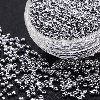 3mm Silver Glass Beads