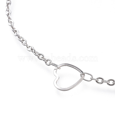 304 Stainless Steel Cable Chain Anklets(AJEW-M026-01P)-2