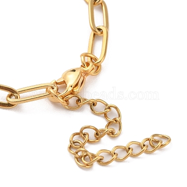 placage ionique (ip) 304 bracelets à chaîne en trombone en acier inoxydable pour femmes(BJEW-C046-02G)-3