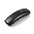 316 Stainless Steel Bayonet Clasps, Black, 42.5x14.5x4mm, Hole: 12x6.5mm(STAS-K282-06EB)