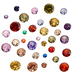 104Pcs Cubic Zirconia Cabochons, Grade A, Faceted, Diamond, Mixed Color, 2.5~10x1.7~6mm(ZIRC-PH0001-51)