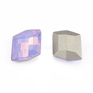 K9 Glass Rhinestone Cabochons, Pointed Back & Back Plated, Faceted, Parallelogram, Violet, 12x10.5x5.5mm(MRMJ-N029-25-03)