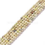 Natural Imperial Jasper Beads Strands, Dyed, Faceted, Round, Lemon Chiffon, 3~3.5mm, Hole: 0.7~0.8mm, about 126~137pcs/strand, 15.24~15.39 inch(38.7~39.1cm)(G-L578-A07)
