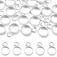 20Pcs 304 Stainless Steel Tube Bails, Loop Bails, Ring Shape with Loop, Silver, 8x5.5x1.5mm, Hole: 1.8mm(STAS-YW0001-93)