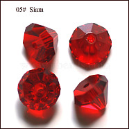Imitation Austrian Crystal Beads, Grade AAA, Faceted, Diamond, Dark Red, 7x5mm, Hole: 0.9~1mm(SWAR-F075-8mm-05)