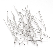 304 Stainless Steel Ball Head pins, Stainless Steel Color, 50x0.7mm, 21 Gauge, Head: 2mm(X-STAS-Q218-02D)