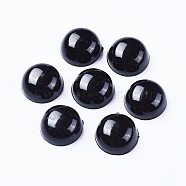 Plastic Doll Eyes, Craft Eyes, for Crafts, Crochet Toy and Stuffed Animals, Half Round, Black, 14x6mm(DIY-WH0134-59J)