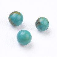 Natural Magnesite Beads, Gemstone Sphere, Dyed, Round, Undrilled/No Hole Beads, Gemstone Sphere, Deep Sky Blue, 2mm(G-E482-07G-2mm)
