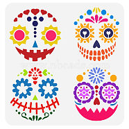 PET Hollow Out Drawing Painting Stencils, for DIY Scrapbook, Photo Album, Halloween Themed Pattern, 30x30cm(DIY-WH0391-0445)