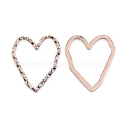 Alloy Linking Rings, Textured, Heart, Platinum, 39x32x2mm, Hole: 33x27mm(FIND-WH0100-31P)
