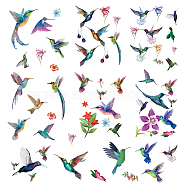16 Sheets 8 Styles PVC Waterproof Wall Stickers, Self-Adhesive Decals, for Window or Stairway Home Decoration, Rectangle, Bird Pattern, 200x145mm, about 2 sheets/style(DIY-WH0345-024)