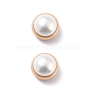 Anti-Exposure Magnetic Suction Traceless Brooch for Clothes, Alloy with Imitation Pearl Beads, Golden, White, 75x75x0.5mm(FIND-Z002-08)