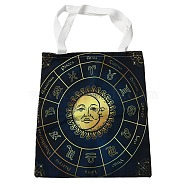 Canvas Tote Bags, Reusable Polycotton Canvas Bags, for Shopping, Crafts, Gifts, Sun, 59cm(ABAG-M005-01B)
