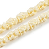 Synthetic Coral Carved Beads Strands, Dyed, Monkey, Lemon Chiffon, 16.5x10x13mm, Hole: 1.4mm, about 25pcs/strand, 16.14 inch(41cm)(CORA-C003-04)