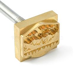 Stamping Embossing Soldering Brass with Stamp, for Cake/Wood, Golden, Mountain Pattern, 30mm(AJEW-WH0113-15-223)