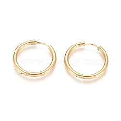 Ion Plating(IP) 304 Stainless Steel Huggie Hoop Earrings, Hypoallergenic Earrings, with 316 Surgical Stainless Steel Pin, Golden, 10 Gauge, 23x2.5mm, Pin: 1mm, Inner Diameter: 18mm(EJEW-F111B-23mm-G)