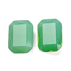 Glass Cabochons, Back Plated, Faceted, Rectangle, Medium Aquamarine, 24.5~25x17.5~18x7.5~8mm(GLAA-A006-25A)