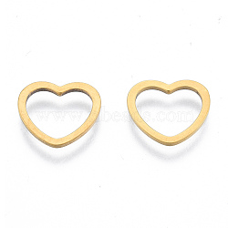 201 Stainless Steel Linking Rings, Heart, Golden, 11x12x1mm, Inner Diameter: 7.5x9.5mm(STAS-N090-T06-2)