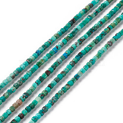 Natural Chrysocolla Beads Strands, Faceted, Cube, 2.5x2.5x2.5mm, Hole: 0.6mm, about 177pcs/strand, 15.35 inch(39cm)(G-F717-06)