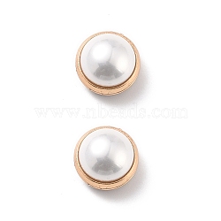 Anti-Exposure Magnetic Suction Traceless Brooch for Clothes, Alloy with Imitation Pearl Beads, Golden, White, 75x75x0.5mm(FIND-Z002-08)