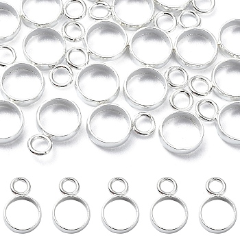 20Pcs 304 Stainless Steel Tube Bails, Loop Bails, Ring Shape with Loop, Silver, 8x5.5x1.5mm, Hole: 1.8mm