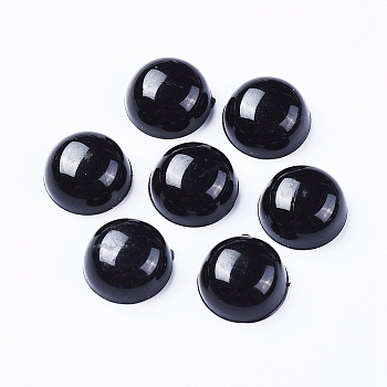 Plastic Doll Eyes, Craft Eyes, for Crafts, Crochet Toy and Stuffed Animals, Half Round, Black, 14x6mm