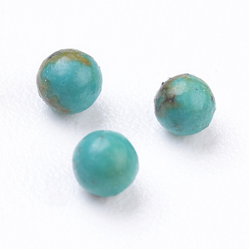 Natural Magnesite Beads, Gemstone Sphere, Dyed, Round, Undrilled/No Hole Beads, Gemstone Sphere, Deep Sky Blue, 2mm