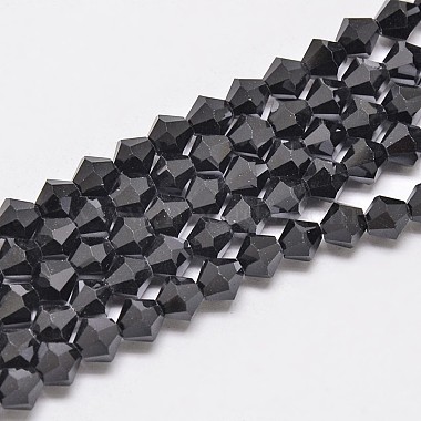 5mm Black Bicone Glass Beads