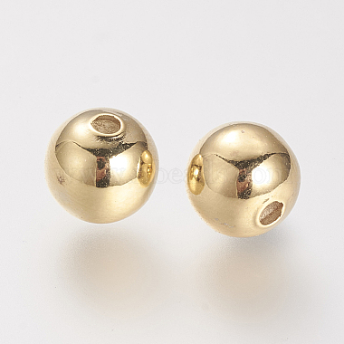 Real Gold Plated Round Brass Beads
